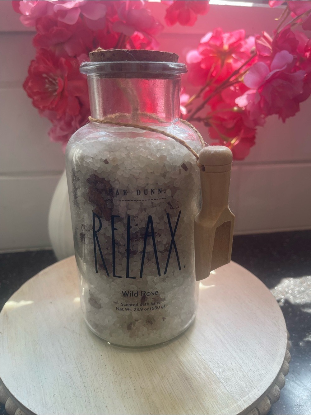 Rae Dunn Relax Wild Rose Bath Salts - Pink & White